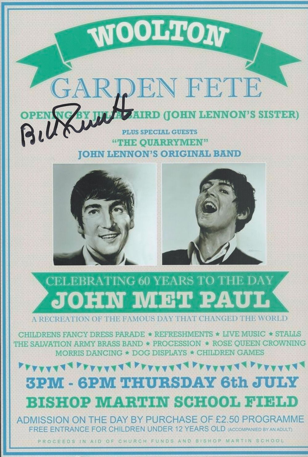 Lot 599: Bill Smith signed Woolton Garden Fete Poster photo...