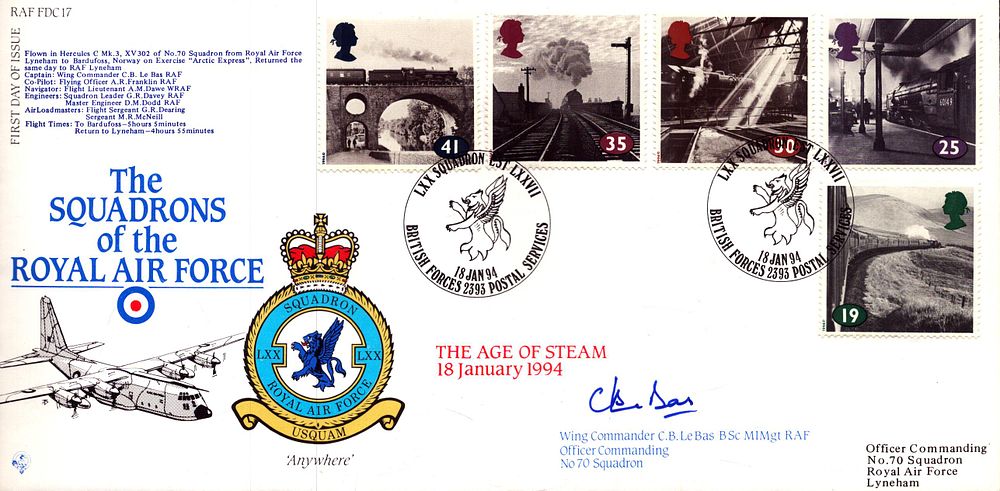 Lot 680: Wing Commander C.B. Le Bas RAF signed The...