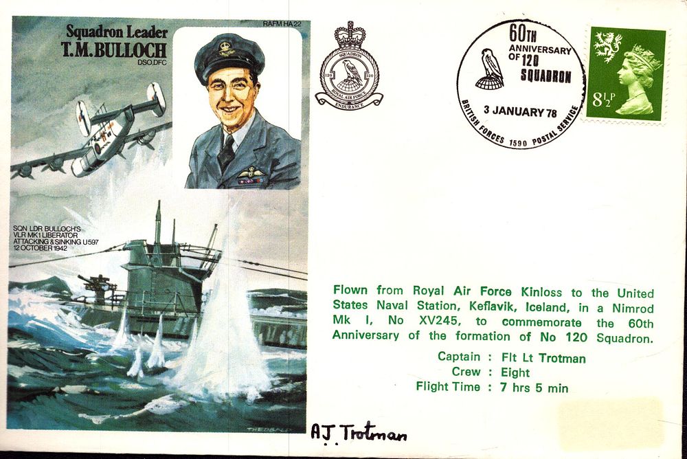 Lot 687: Captain AJ. Trotman signed FDC Squadron Leader T.M....