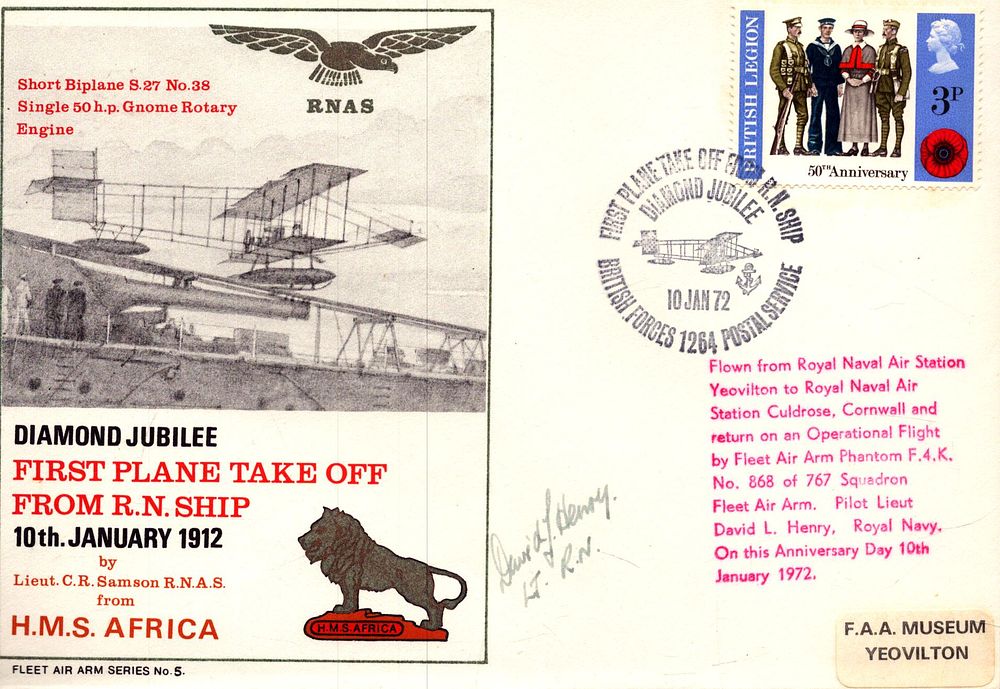 Lot 688: Pilot Davis L. Henry signed FDC Diamond Jubilee...