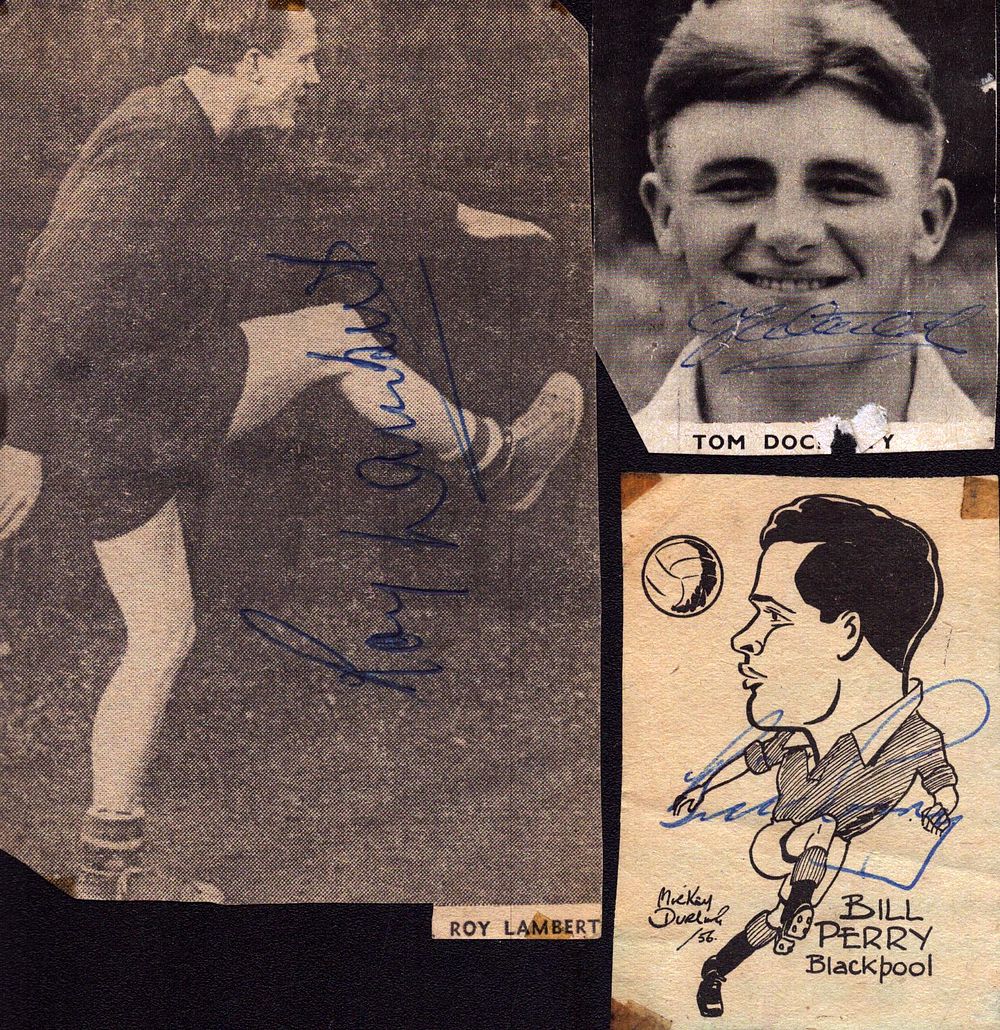 Lot 696: Sport Autograph Collection. Bill Perry, Tom Docherty, Harry...