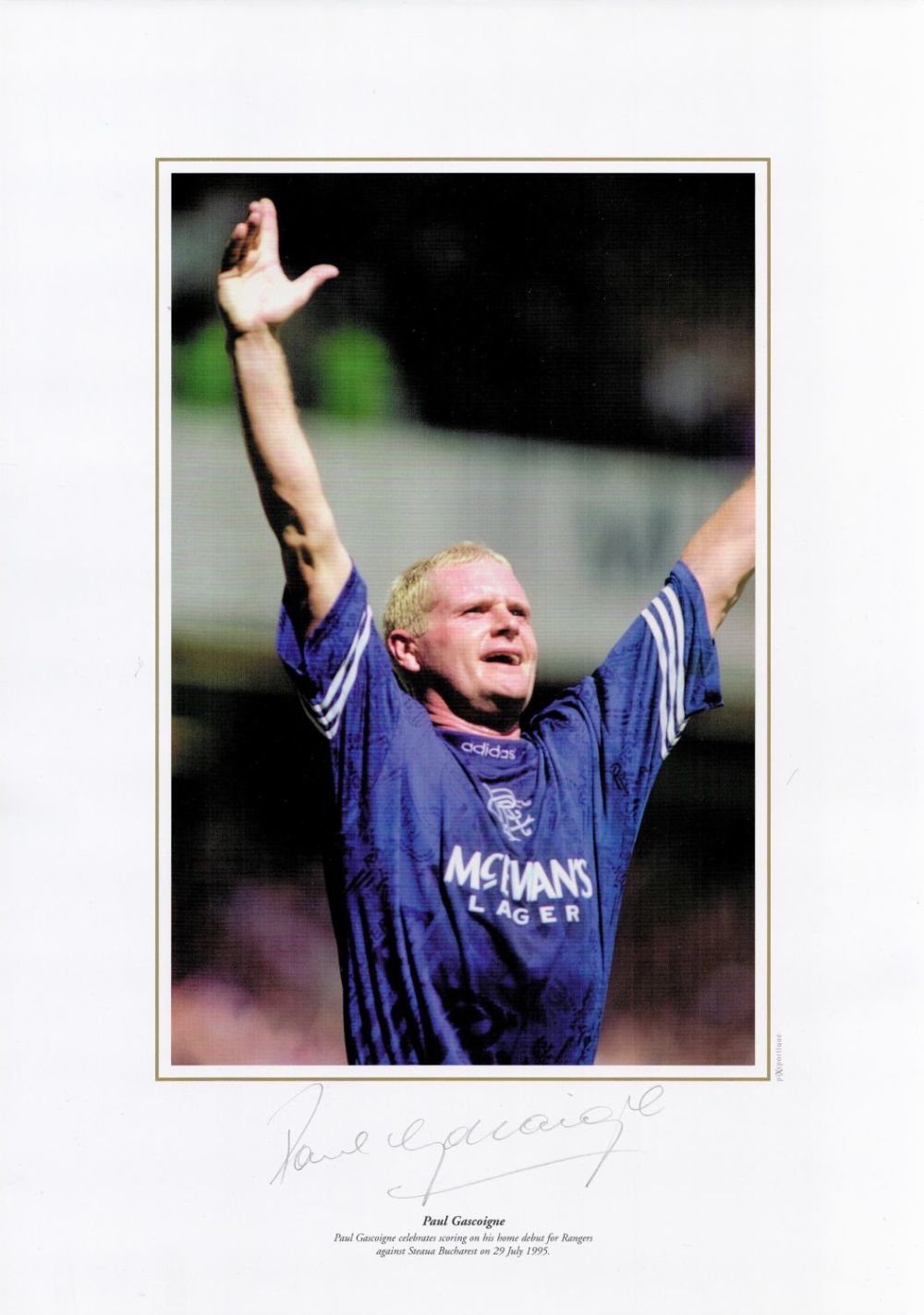 Lot 649: Paul Gascoigne Rangers signed 16 x 12 coloured...