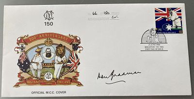 Cricket legend Sir Don Bradman Signed First Day Cover, no. 66 of 150. Sir Donald George Bradman 