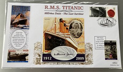 Titanic survivor Millvina Dean signed Benham RMS Titanic 2012 FDC. Eliza Gladys Dean, known as 