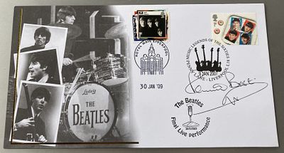 Pete Best The Beatles Ex Drummer 1960/62 signed Internetstamps official 2003 FDC. 50th ann 