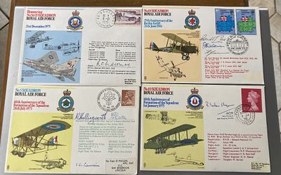 Great War fighter aces, veterans collection of six RAF covers. Includes Flt Lt Bunny Partridge 