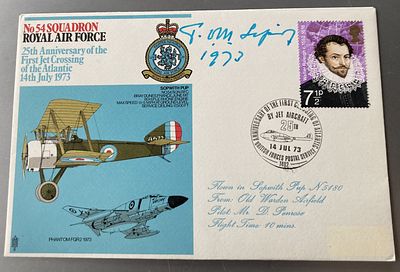 Great War Tom Sopwith Legendary aviation pioneer signed 54 sqn Sopwith Pup RAF flown cover. 