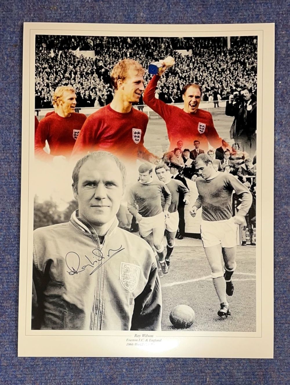 Lot 670: Ray Wilson England signed 16 x 12 Colourised...