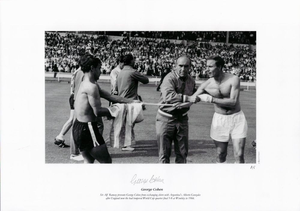 Lot 671: George Cohen signed 16x12 black and white Artist...