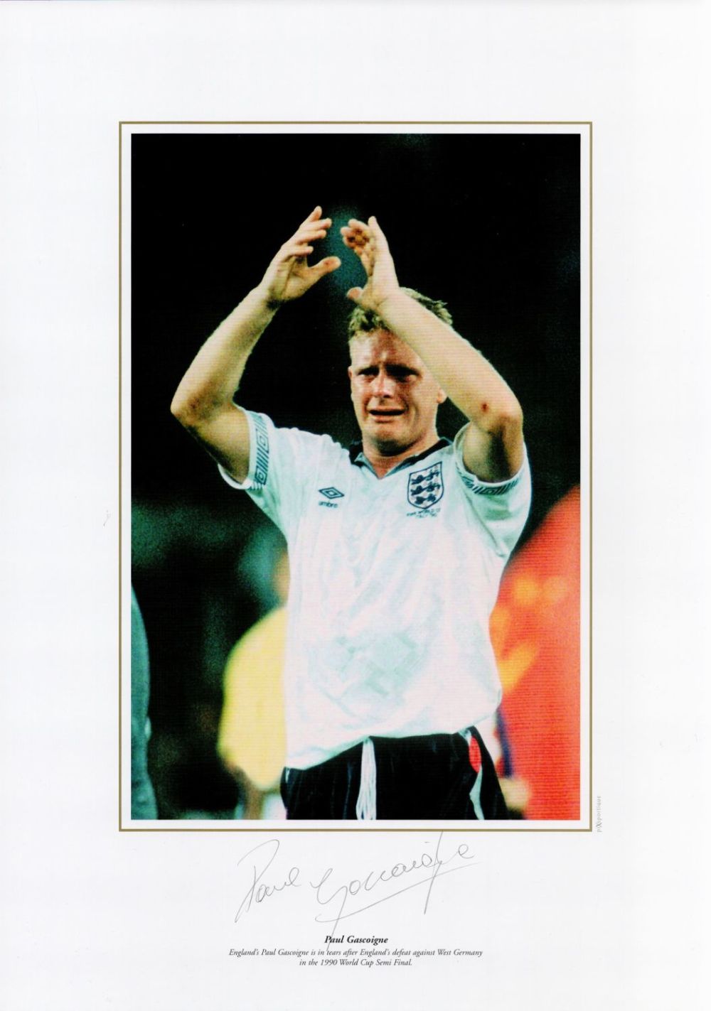 Lot 673: Paul Gascoigne signed 16 x 12 coloured print....