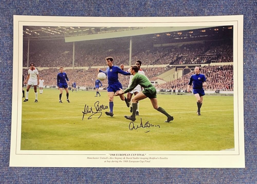 Lot 694: Alex Stepney and David Sadler signed 18 x...
