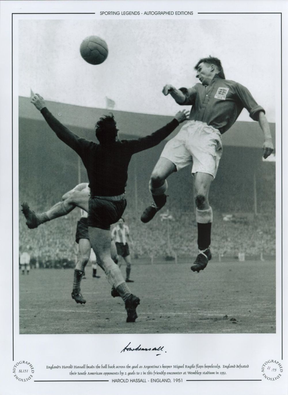 Lot 715: Harold Hassall Signed 16 x 12 Black and...