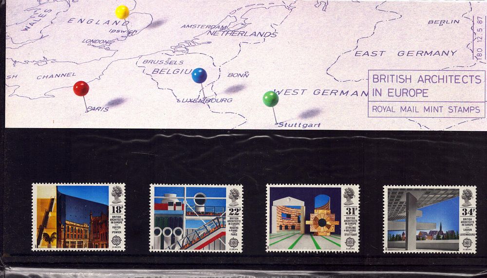 Lot 154: British Architects in Europe stamp presentation pack. 4...