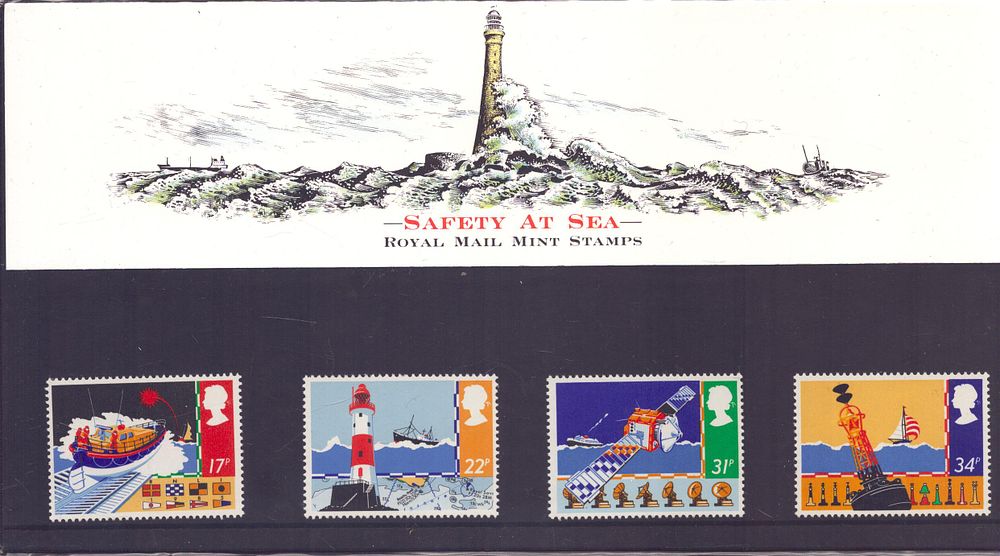 Lot 157: Safety at Sea stamp presentation pack. 4 stamps....