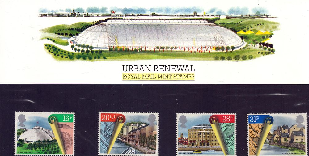 Lot 159: Urban Renewal stamp presentation pack. 4 stamps. Good...