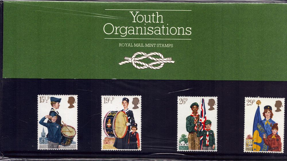 Lot 162: Youth organisations stamp presentation pack. 4 stamps. Good...