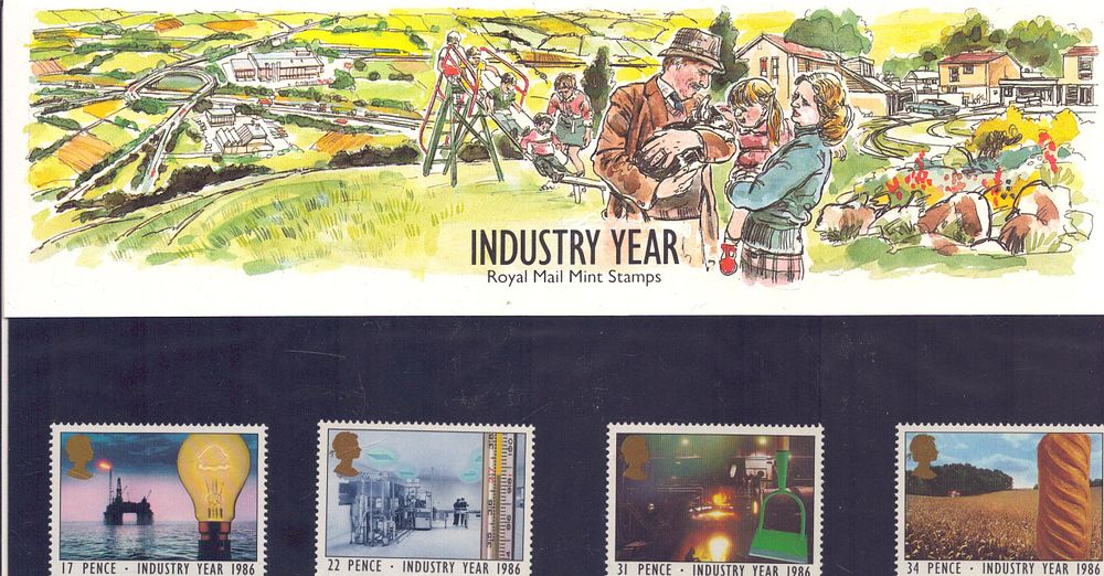 Lot 172: Industry year stamp presentation pack. 4 stamps. Good...