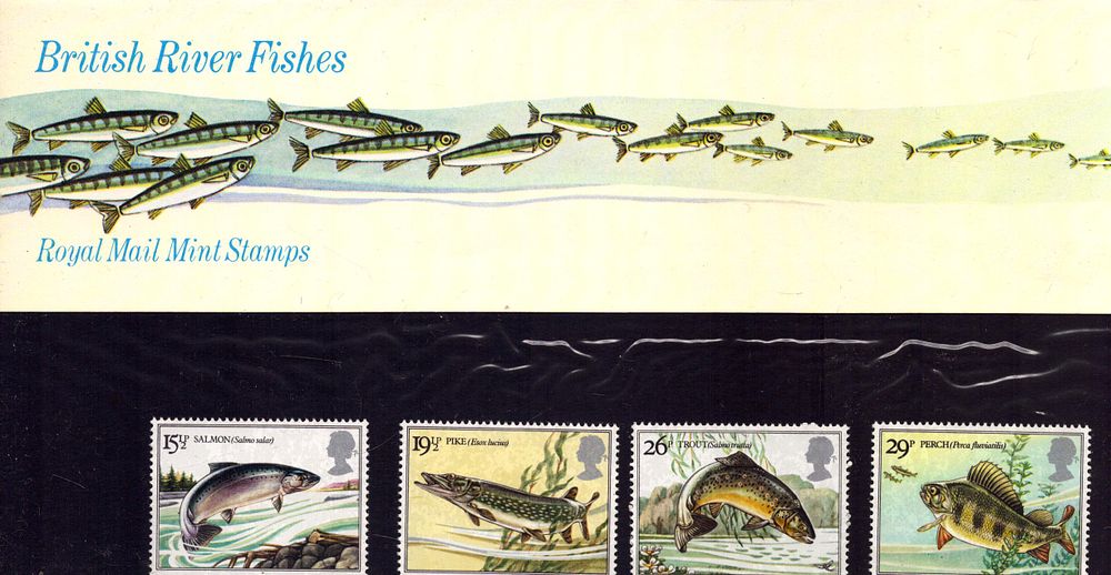 Lot 185: British River Fishes stamp presentation pack. 4 stamps....