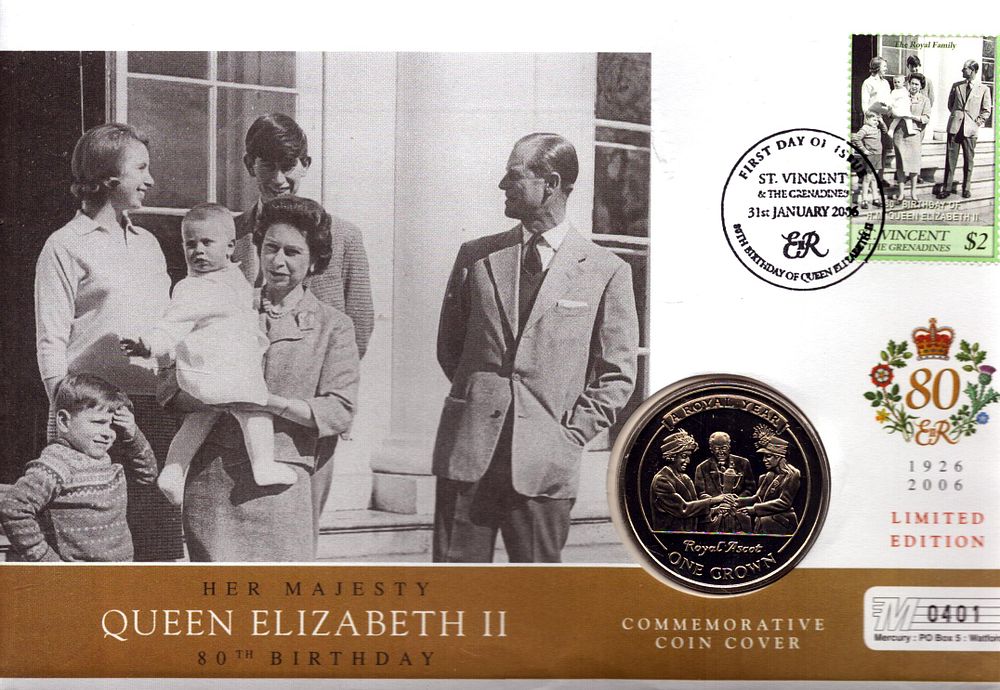 Lot 190: HM Queen Elizabeth II 80th birthday commemorative coin...