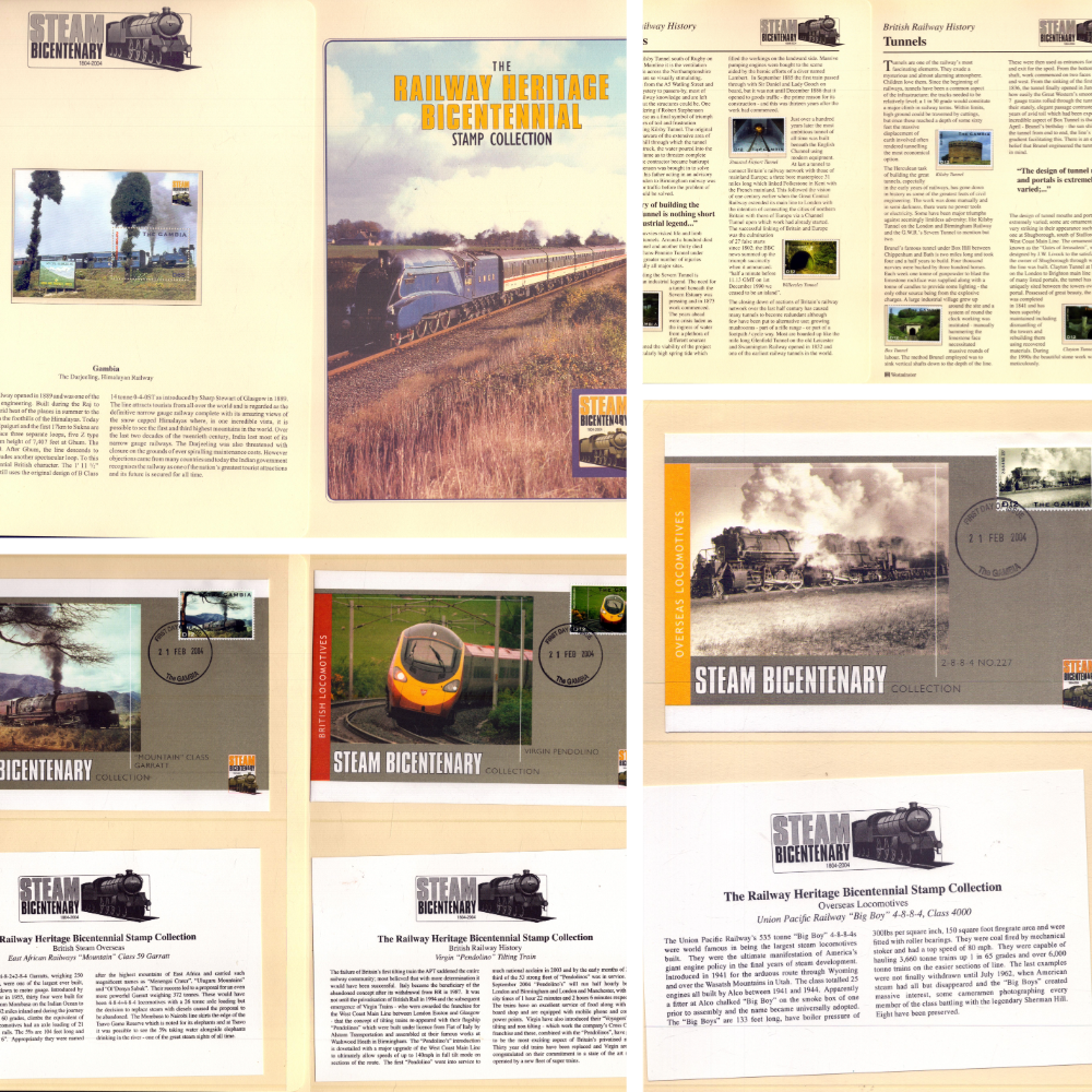 Lot 195: The Railway Heritage bicentennial stamp collection. Contains 3...