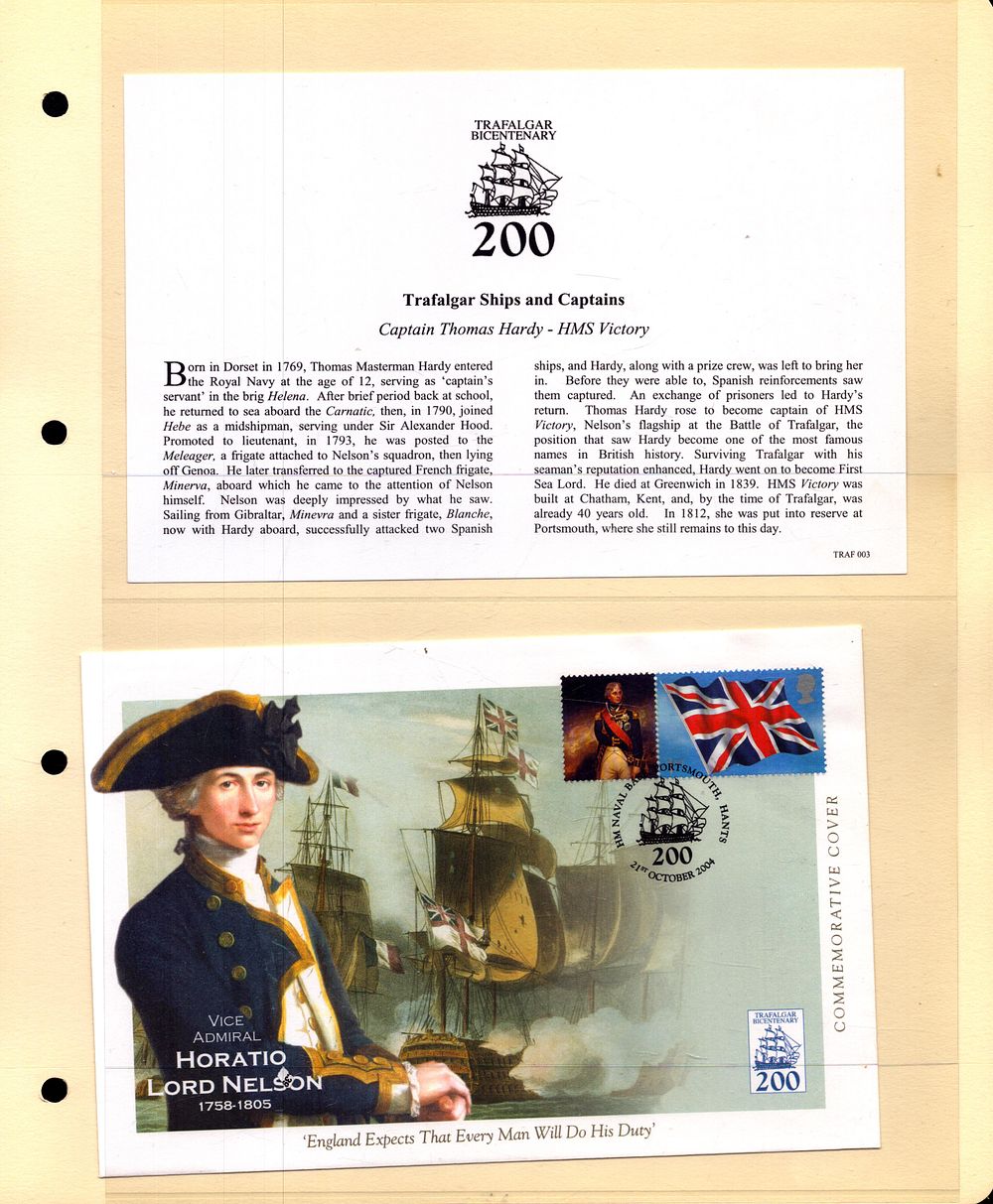 Lot 197: Vice Adml Horatio Lord Nelson commemorative cover. Good...