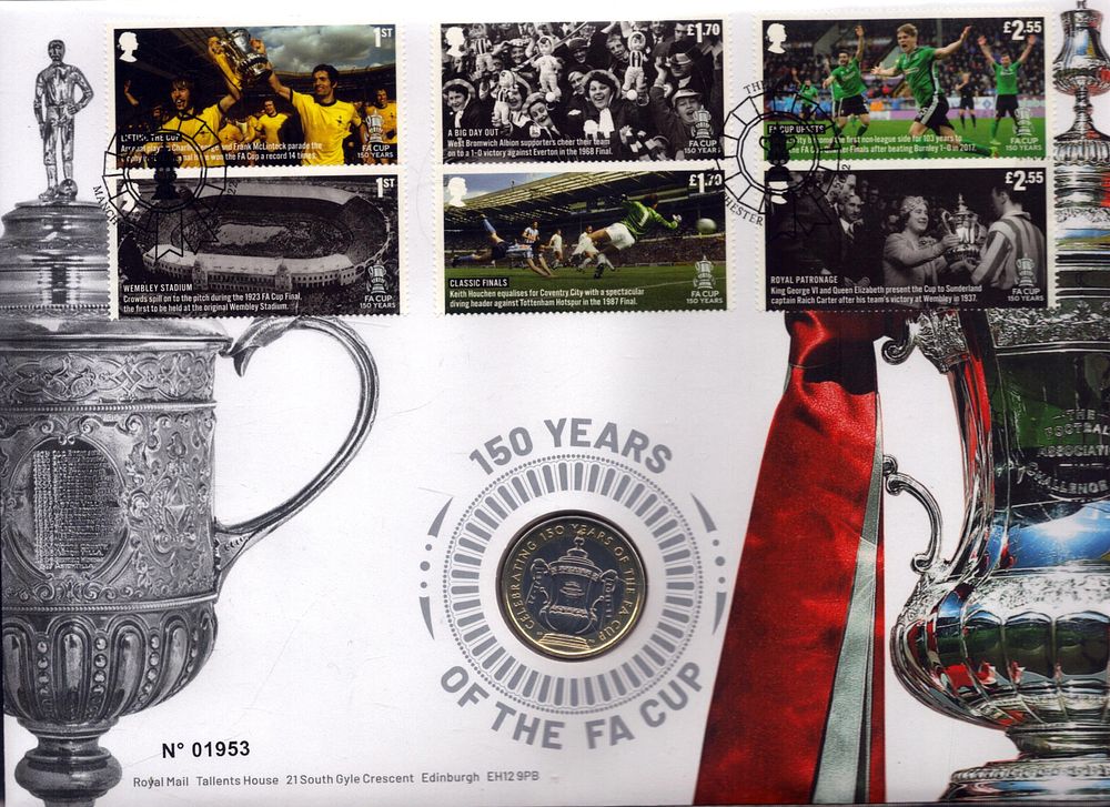 Lot 201: 150 years of the FA cup £2 coin...