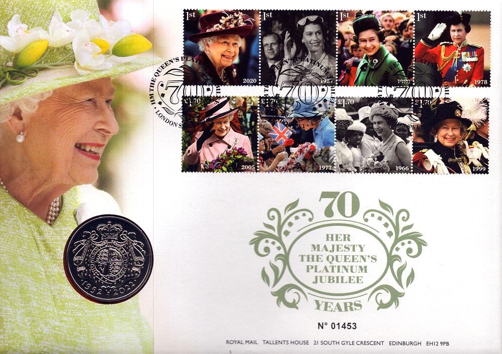 Lot 204: 70 years HM The Queens Platinum jubilee coin...