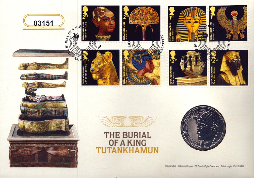 Lot 205: The Burial of A King Tutankhamun coin FDC....