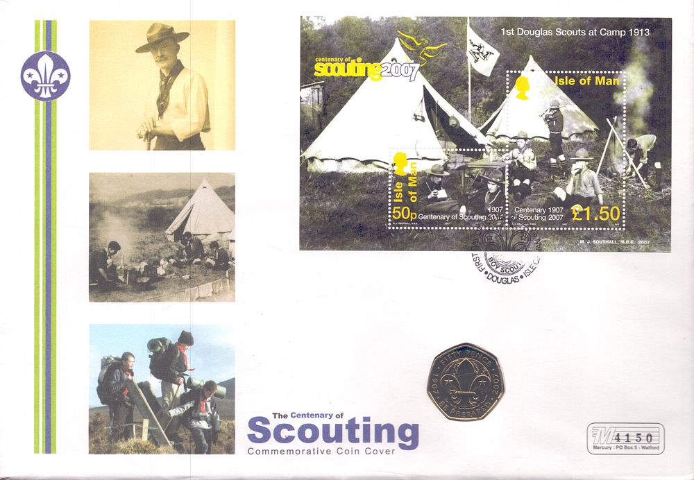 Lot 208: The Centenary of Scouting commemorative coin cover. Numbered...