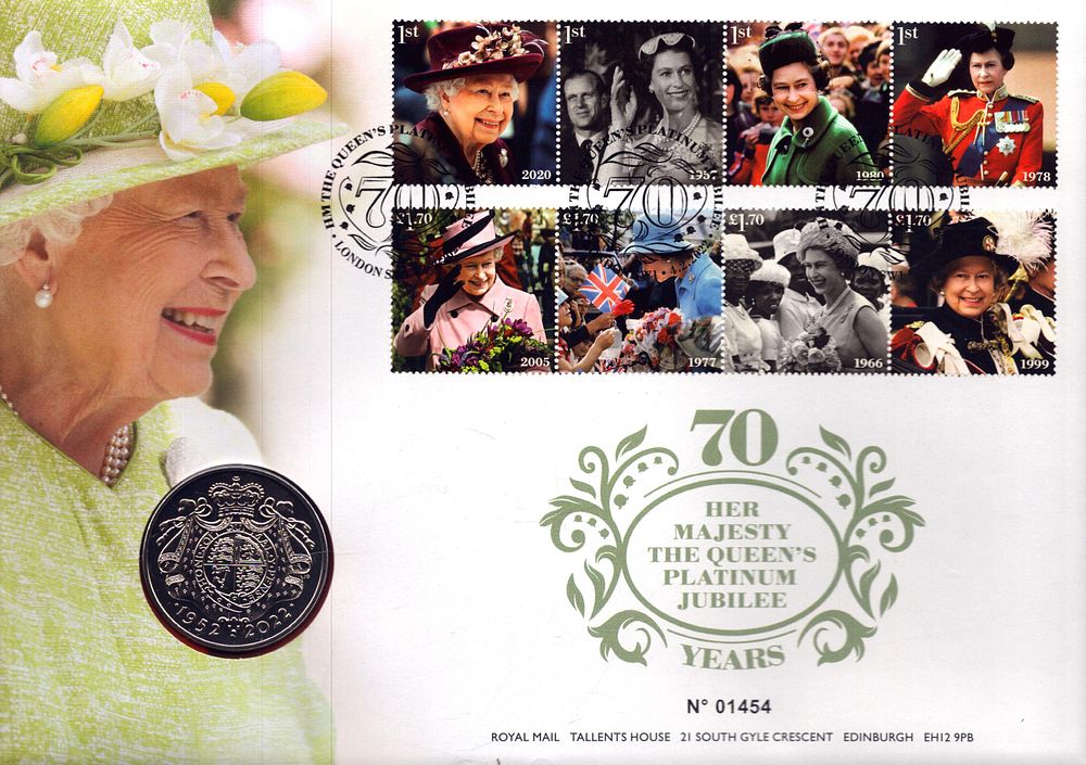 Lot 212: 70 years HM The Queens Platinum jubilee coin...