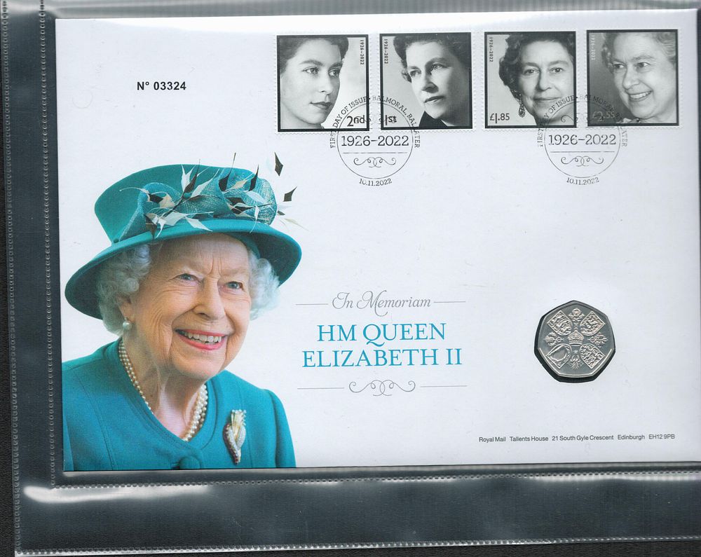 Lot 224: In Memoriam HM Queen Elizbeth II 50pence coin...