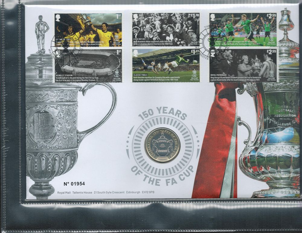 Lot 233: 150 years of the FA cup £2 coin...