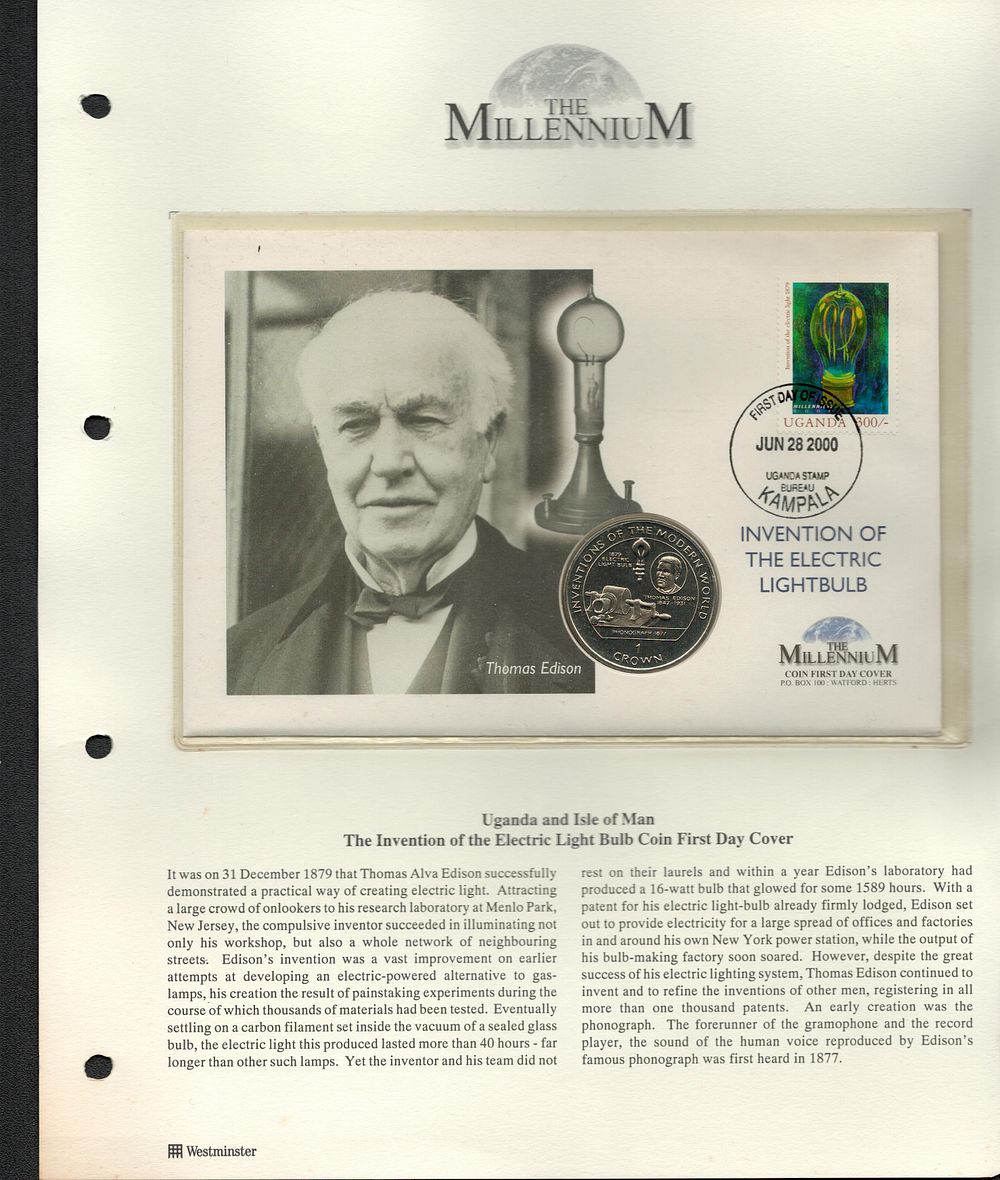 Lot 236: The invention of the electric light bulb coin...
