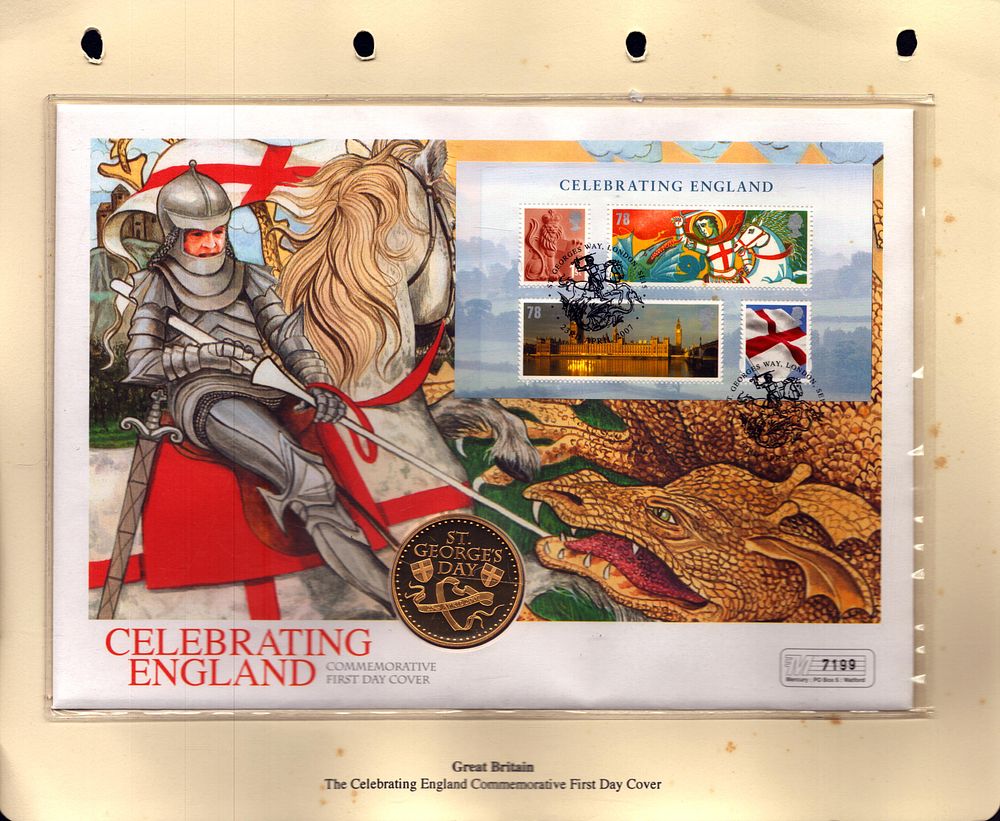 Lot 240: Celebrating England commemorative coin FDC. Numbered 7199. Good...
