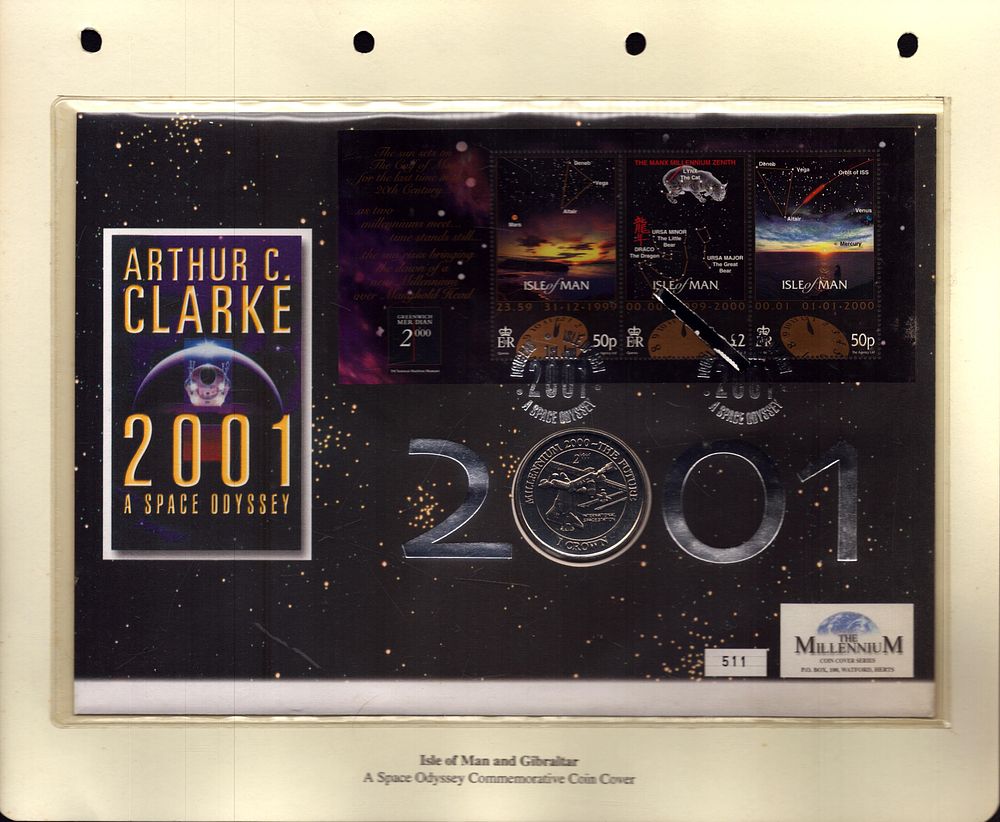 Lot 263: A space odyssey commemorative coin cover. Isle of...