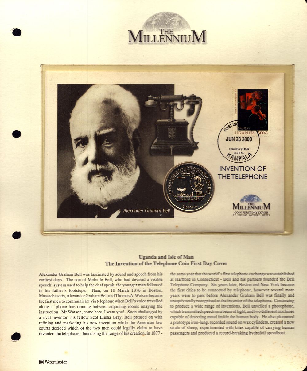 Lot 266: The Invention of the telephone coin FDC. Kampala...