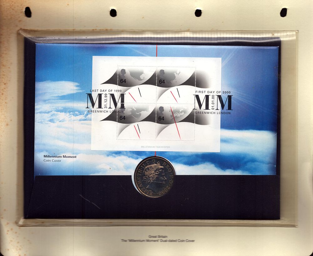 Lot 267: The millennium moment dual-dated coin cover. Double postmarked...