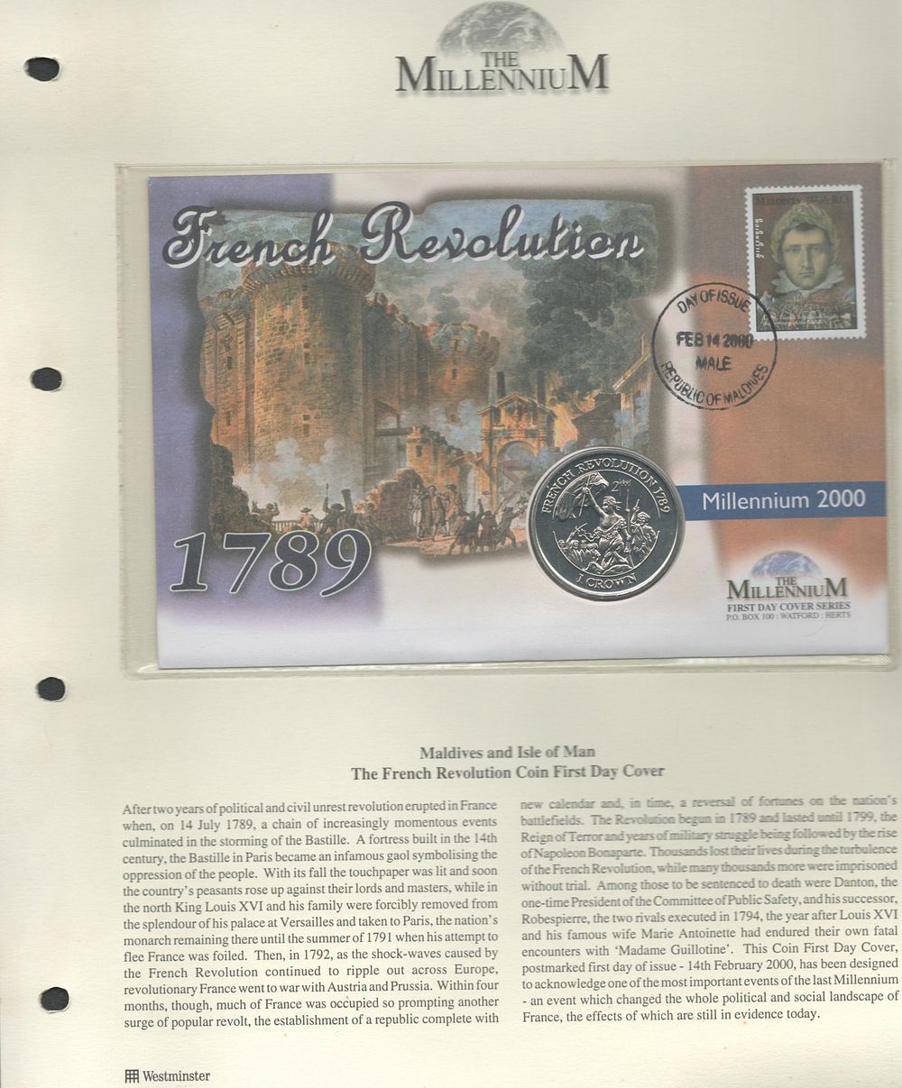 Lot 273: The French revolution coin FDC. Republic of Maldives...