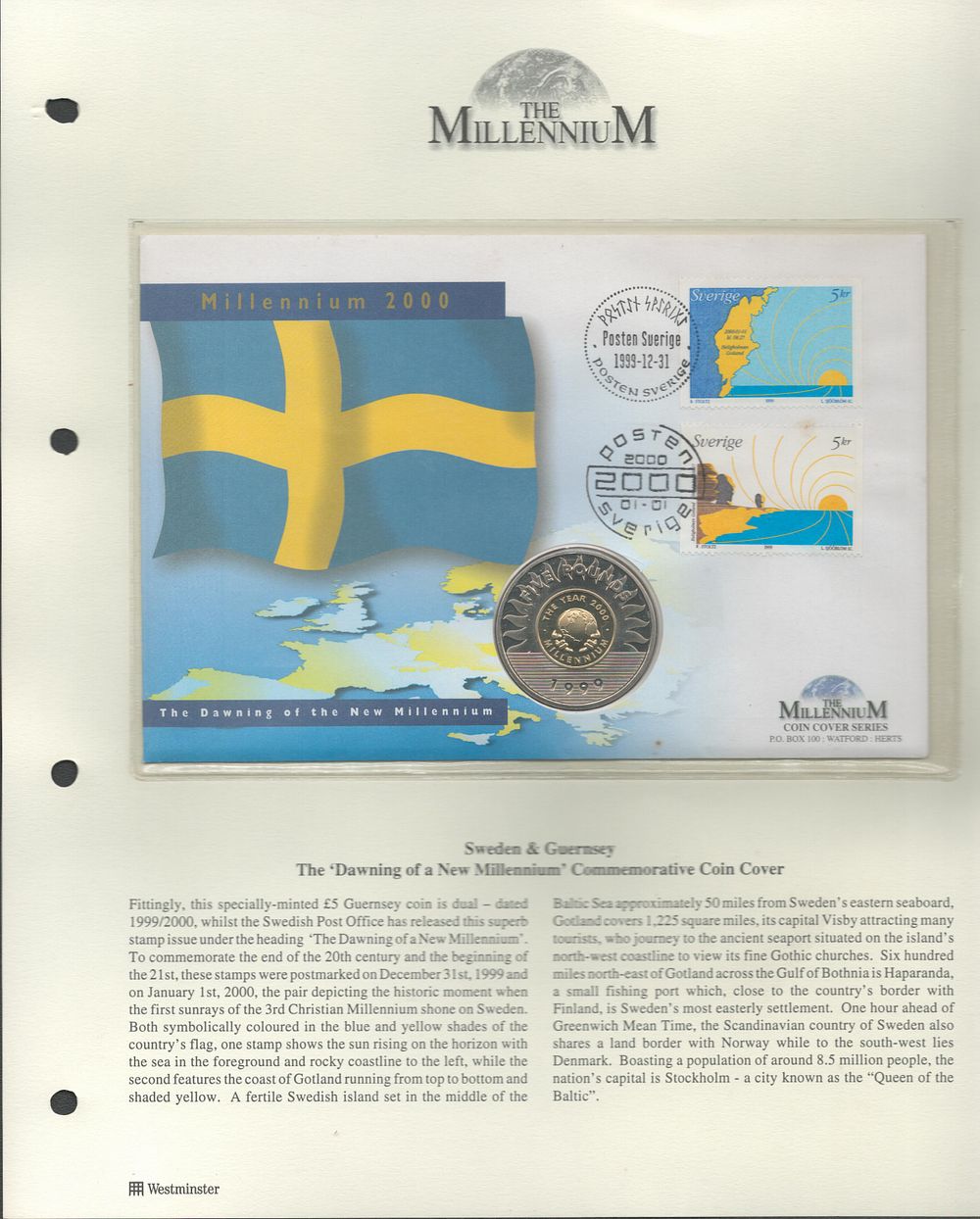 Lot 275: The Dawning of a new millennium coin FDC....