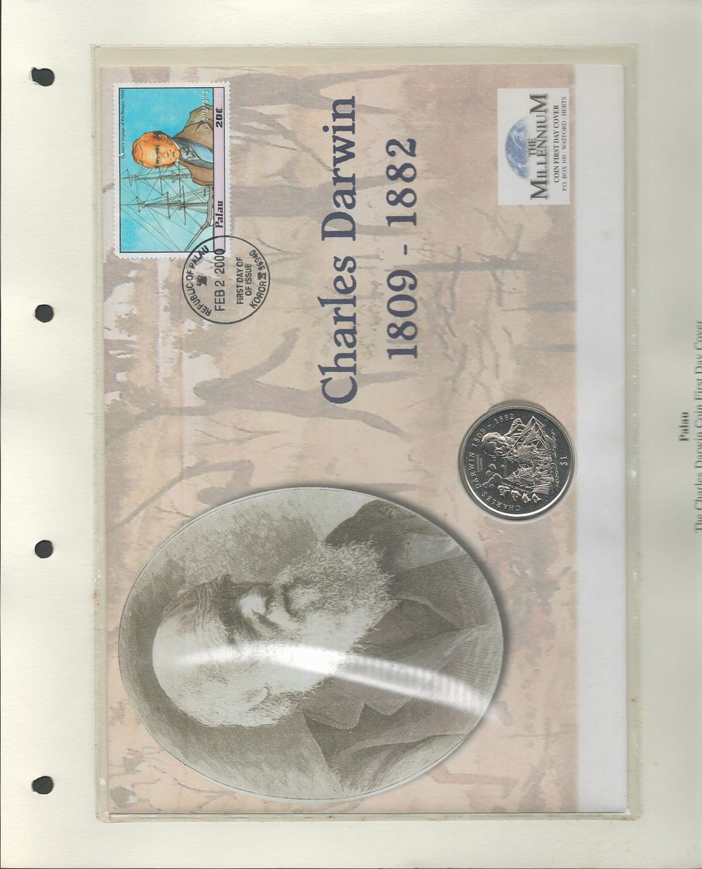 Lot 278: The Charles Darwin coin FDC. Republic of Palau...