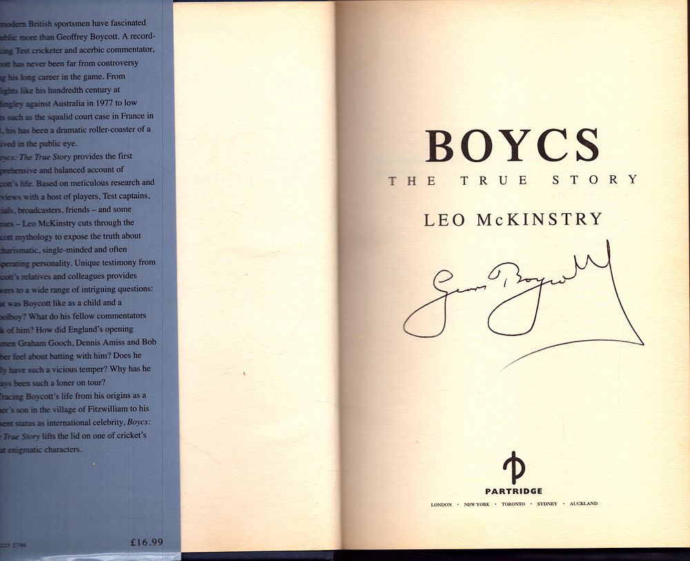 Lot 298: Geoff Boycott signed Boycs the true story hardback...