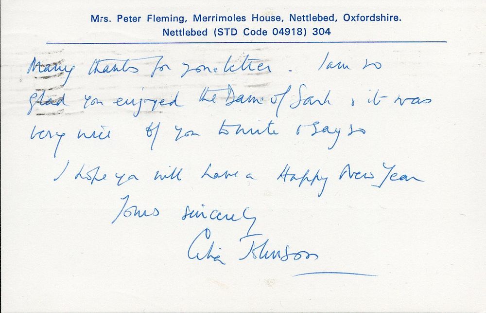 Lot 330: Celia Johnson signed handwritten note. Good condition. All...
