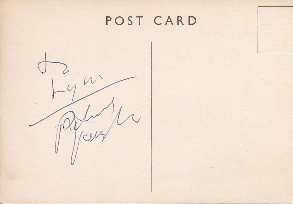 Lot 341: Robert Vaughn signed 6x4inch postcard. Good condition. All...