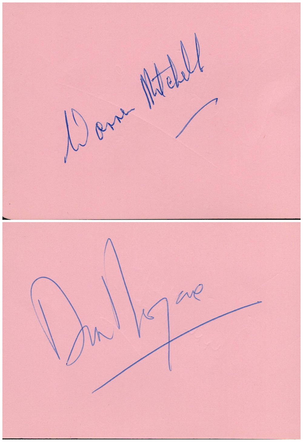 Lot 342: Dirk Bogarde and Warren Mitchell signed album page....