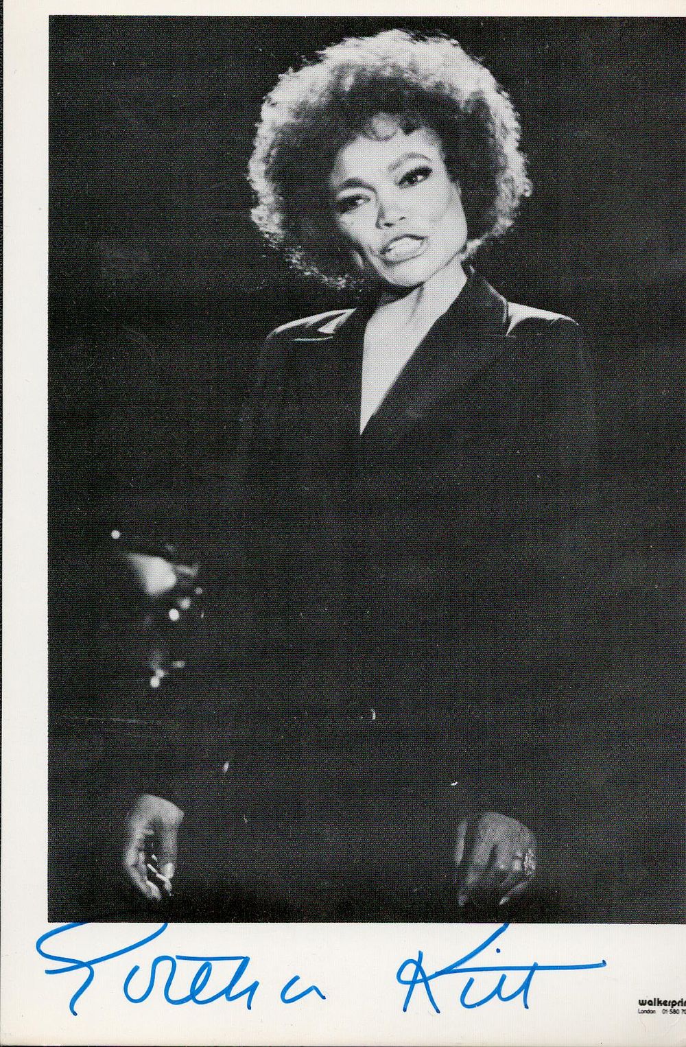 Lot 350: Eartha Kitt signed 6x4inch black and white photo....