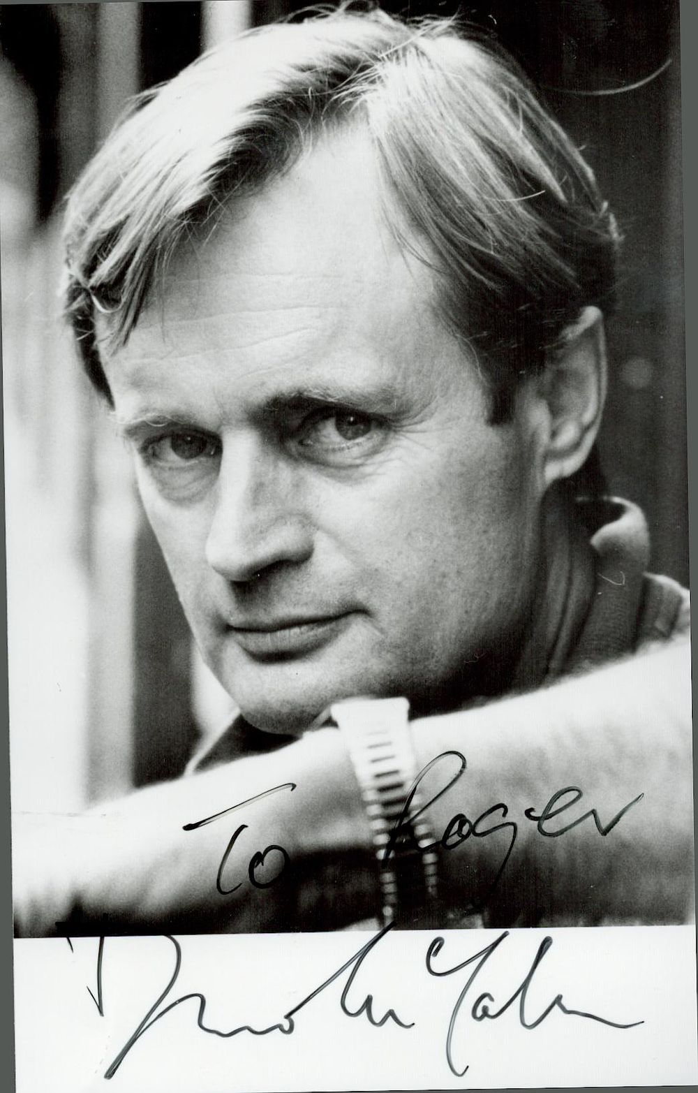Lot 356: David McCallum signed 6x4inch black and white photo....