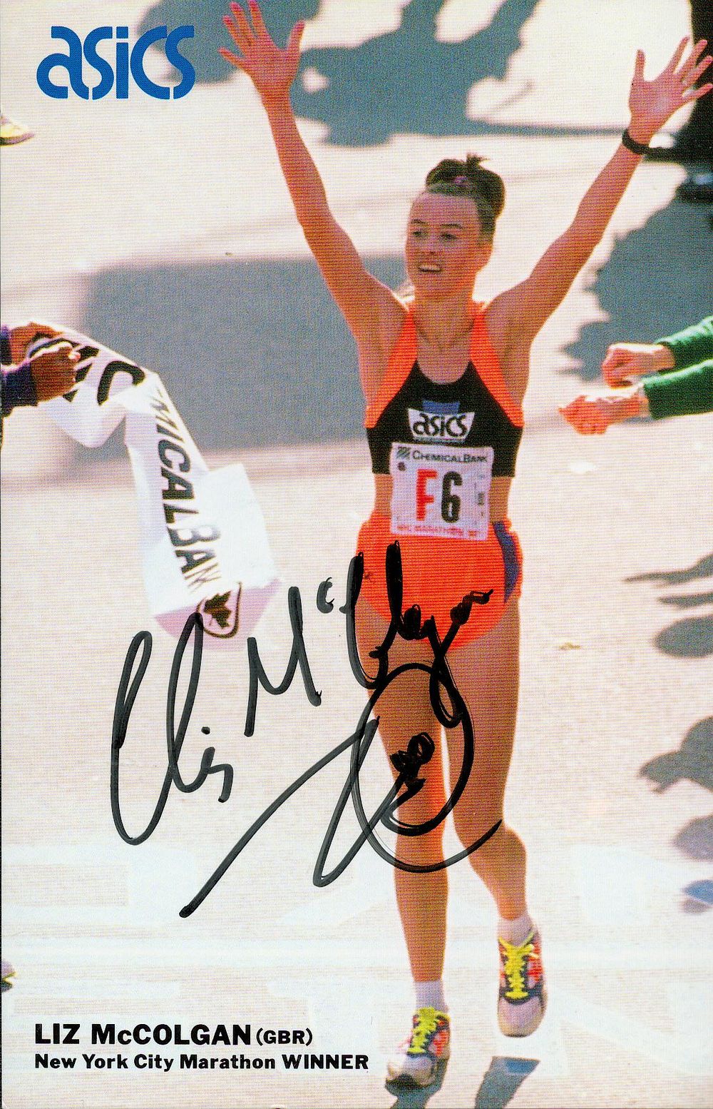 Lot 361: Liz McColgan signed 6x4inch colour photo. Good condition....