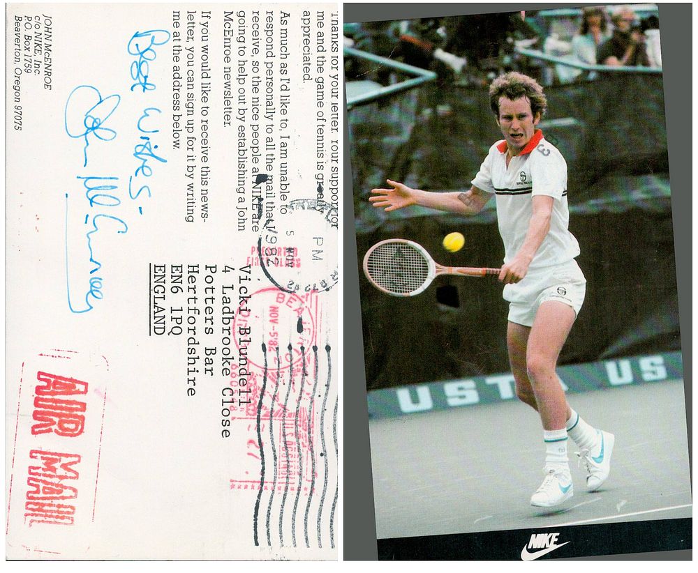 Lot 362: John McEnroe signed 6x4inch colour photo. Signed on...
