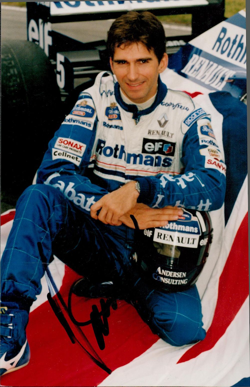 Lot 375: Damon Hill signed 6x4inch colour photo. Good condition....