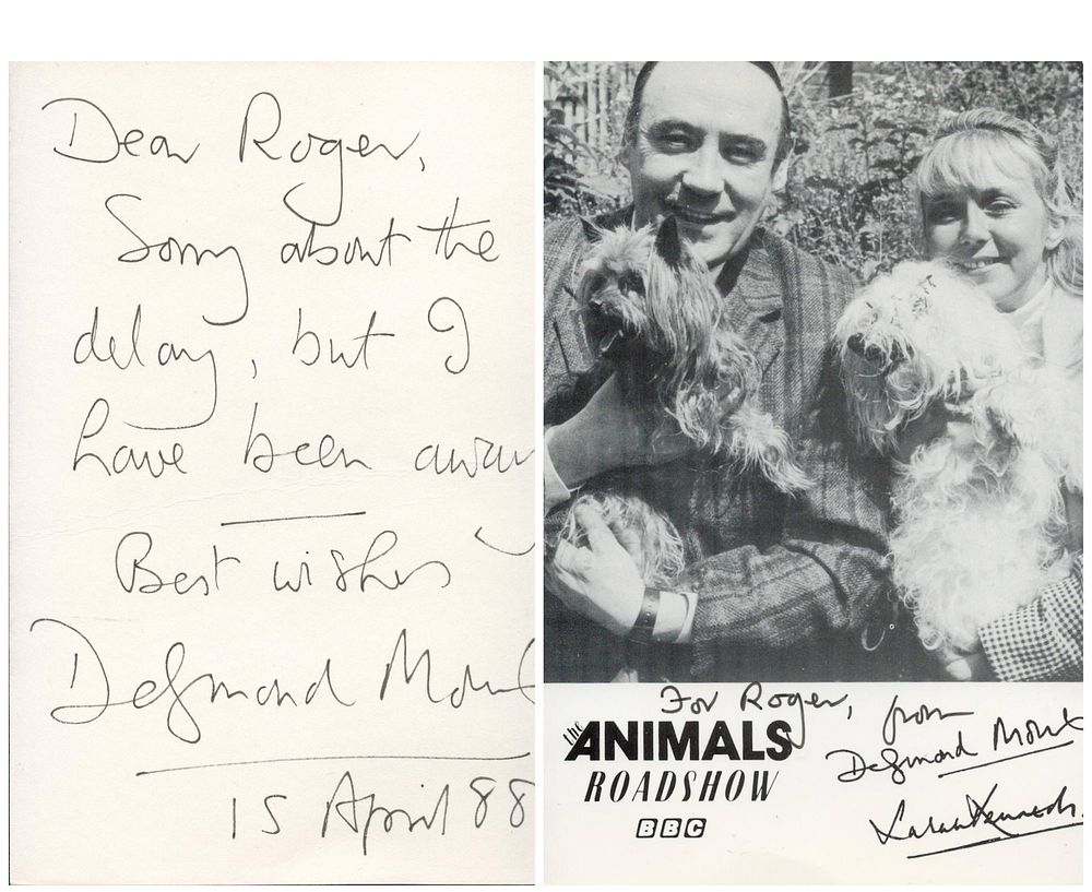 Lot 378: Desmond Morris signed 6x4inch black and white photo....